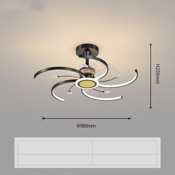 Modern Simple Fan Lamp In Living Room - Image 3