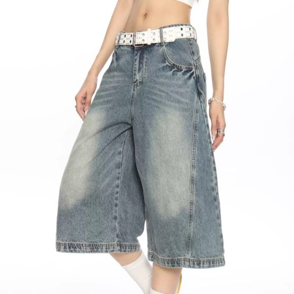 Do The Old Cowboy Cropped Pants Summer Loose Straight Casual Shorts - Image 4