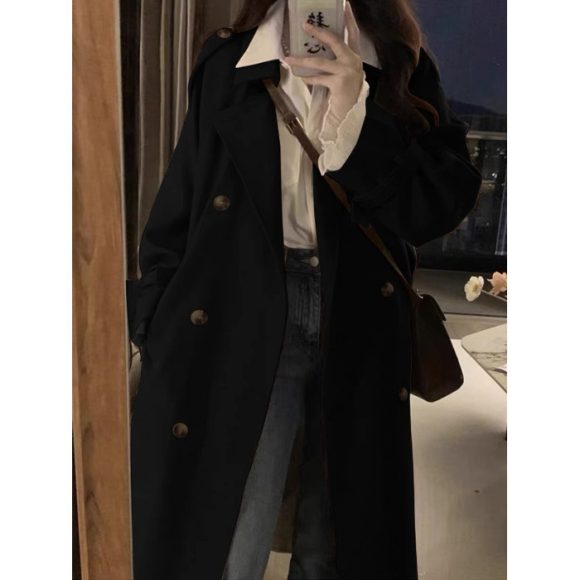 New Spring And Autumn British Style Mid-length Early Autumn Trench Coat For Women - Image 6