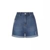 Straight Slim-fit Worn-out Curling Denim Shorts - Image 3