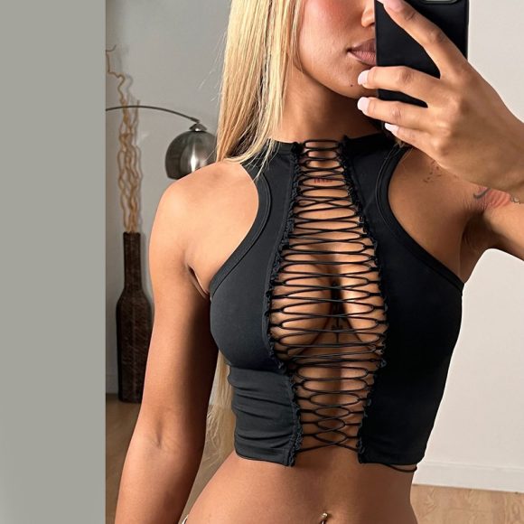 Sexy Cropped Sleeveless Top