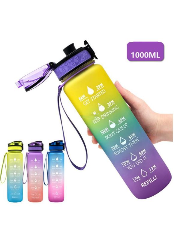 Transparent Flask Water Bottle 1000ml Bottled Kawaii Bottle Bpa Free Infuser Plastic Milk Sports Clear Water Bottle Kawaii Cup - Image 2