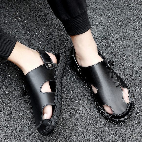 Casual And Fashionable Outdoor Men's Leather Sandals - Image 4