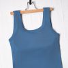 Solid Color Outerwear Thread U Collar Wide Shoulder Strap Vest Top - Image 3