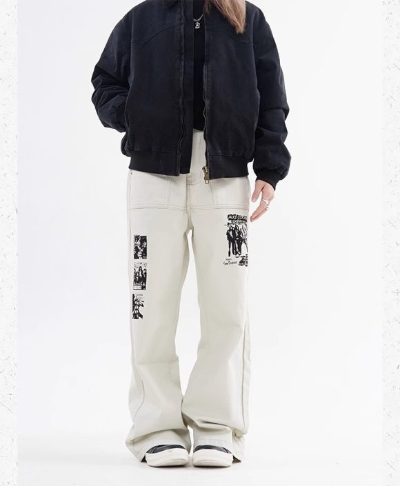 Hip Hop Print Jeans Men's Spring - Image 5