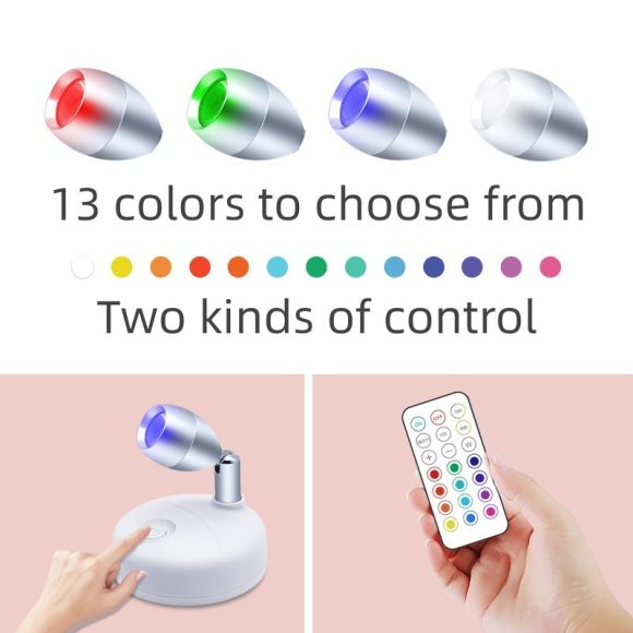 LED Wireless Rgb Remote Control Cabinet Spot Light Angle Adjustable - Image 7