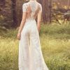 Bride Pants Suit Wedding Bridal Gowns Short Sleeve Jumpsuit - Image 2