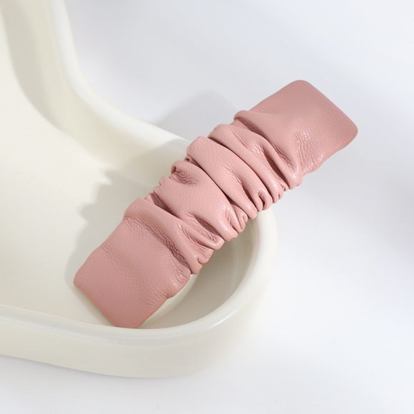 Leather Barrettes Pleated Solid Color Simple Temperamental All-match - Image 4