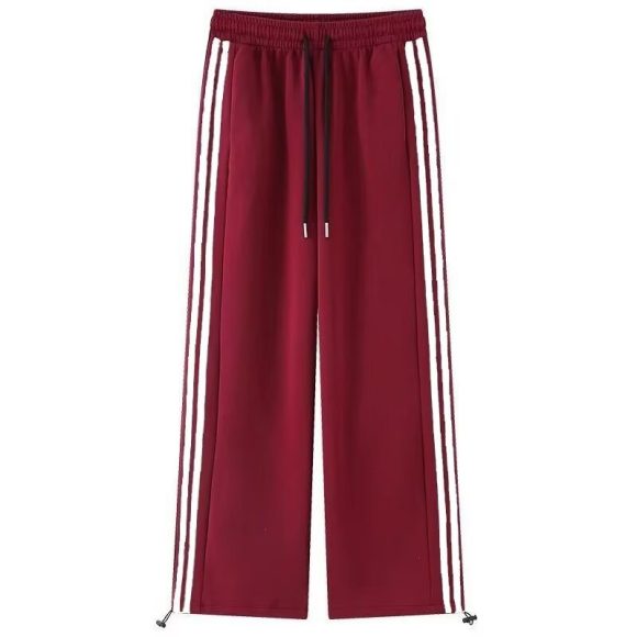 Side Striped Contrast Color Sports Casual Pants Men's Drawstring Elastic Waist - Image 3