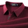 Vertical Texture Button Access Control Collar T-shirt - Image 6