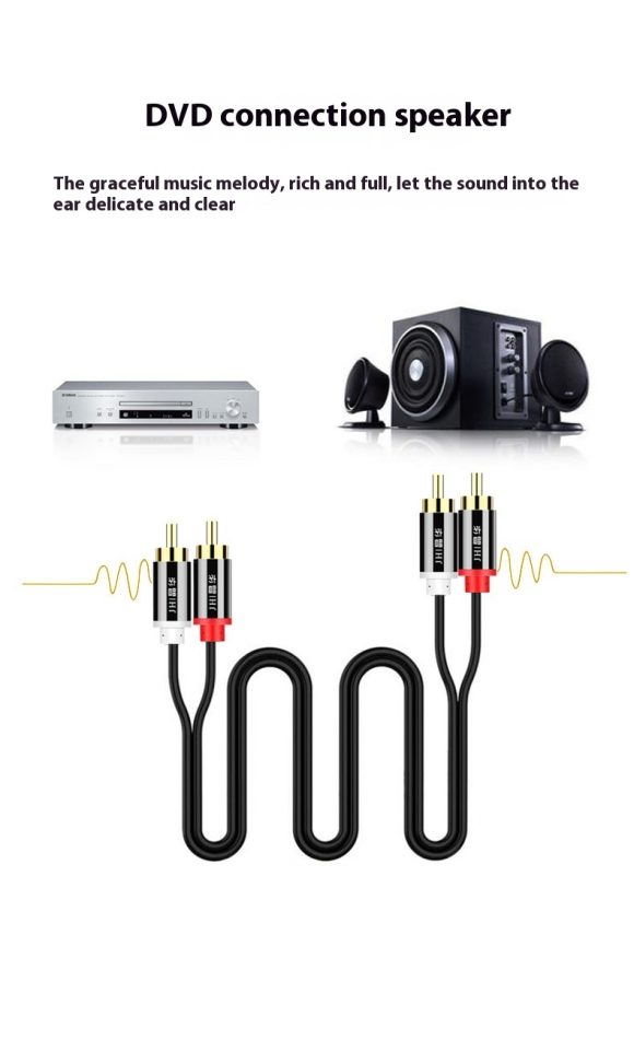 Two-to-two Double-connected Flower Head Audio Cable 2RCA Computer Connection TV Audio Speaker Cable - Image 8