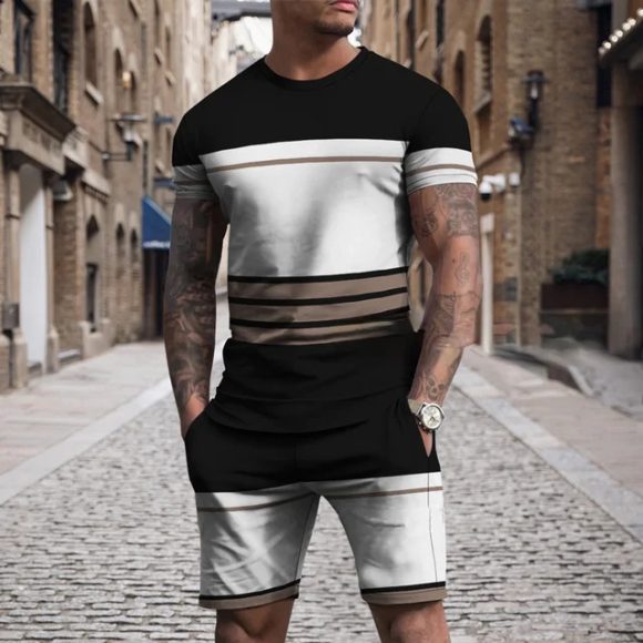 Short Sleeve Round Neck Pu Shuai Casual Multicolor Sportswear Men Suit - Image 5