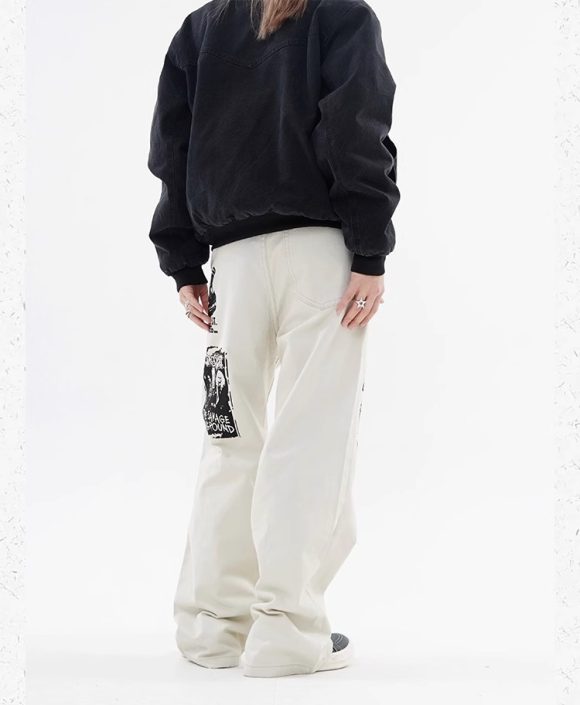 Hip Hop Print Jeans Men's Spring - Image 8