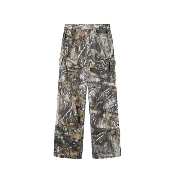 Distressed Camouflage Pants Wide Leg Loose Straight Cargo Pants - Image 5