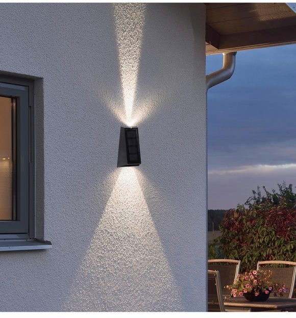Solar Garden Courtyard Household Waterproof Up And Down Glow Outdoor Decoration Wall Lights - Image 6