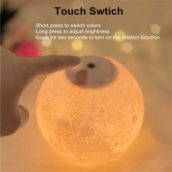 Creative 3D Magnetic Floating Levitating Moon Lamp Touch Control 3 Color Moon Light Lunar Night Light For Home Office Room Decor - Image 5