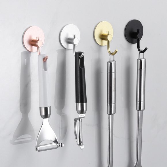 Nail-free Stainless Steel Single Hook Alumimum Hook Towel Self-adhesive Hook Single Hook - Image 7