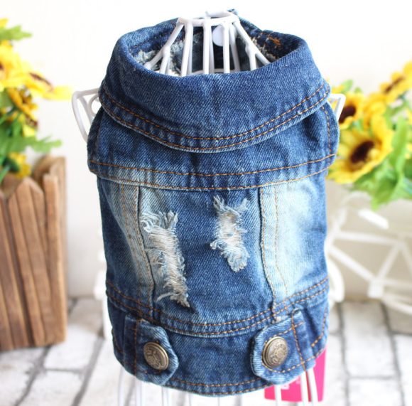 Designer Dog Clothes Small Dog Denim Jacket Coat Cat Costume Puppy Jeans Vest Spring Clothing - Image 9