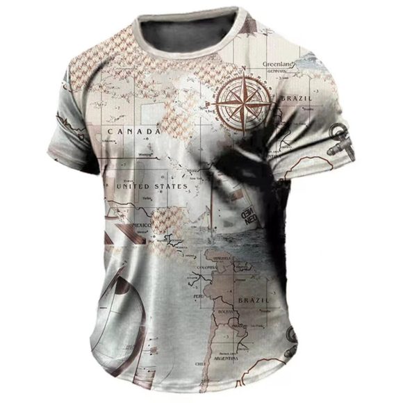 Men's Casual Loose Short Sleeves T-shirt Round Neck - Image 3