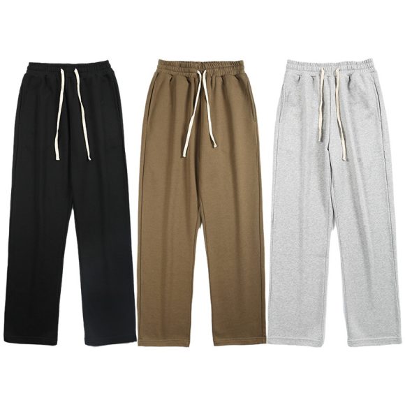 Fashion Brand Draping Effect Straight Gray Sweatpants Men - Image 3