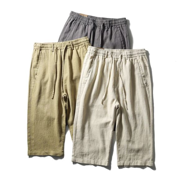Casual Cool Breathable Cotton Linen Capri Pants - Image 6