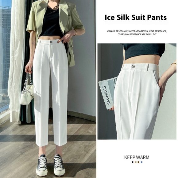 White Suit Pants For Women Spring And Autumn Loose - Image 7