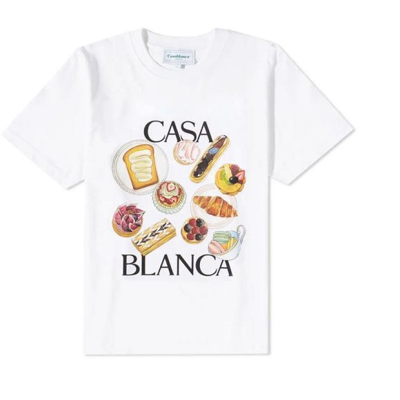 Afternoon Tea Hamburger Printed Loose All-match Short Sleeve Fashion Brand T-shirt - Image 6