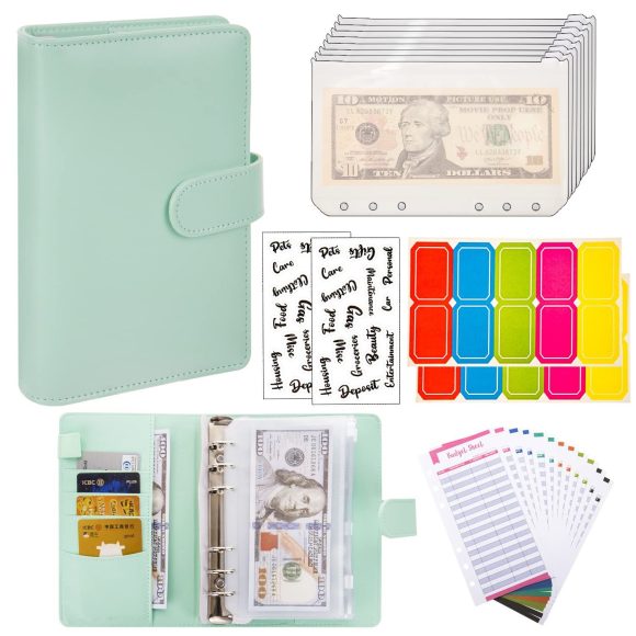 Macaron Loose-leaf Leather Notebook With Zipper Wallet Bill Storage Bag - Image 5