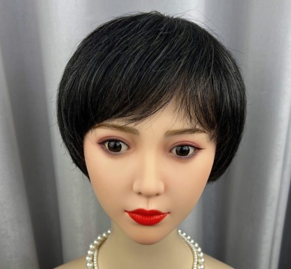 Women's Flower White Short Straight Top Old Flower White Mixed Human Hair Wigs - Image 4