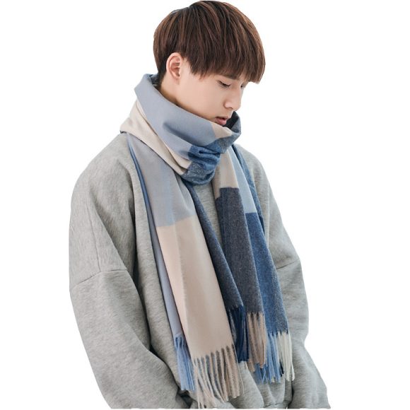 Warm Tassel Plaid Bristle Scarf - Image 3