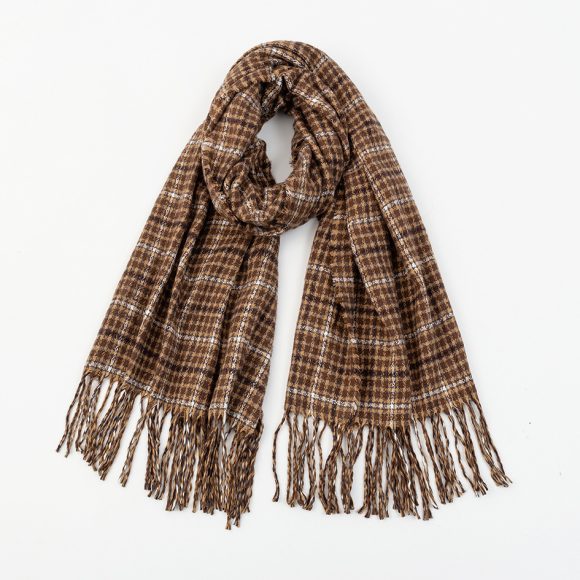 Men's And Women's Cashmere Plaid Tassel Scarf - Image 5