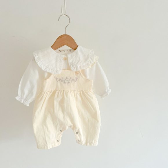 Baby Girl's Loose Adjustable Suspender Romper - Image 7