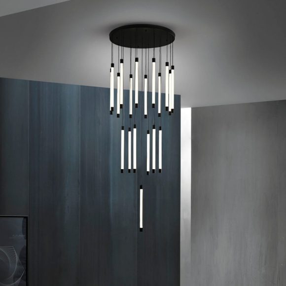 All Copper Duplex Staircase Long Chandelier - Image 5