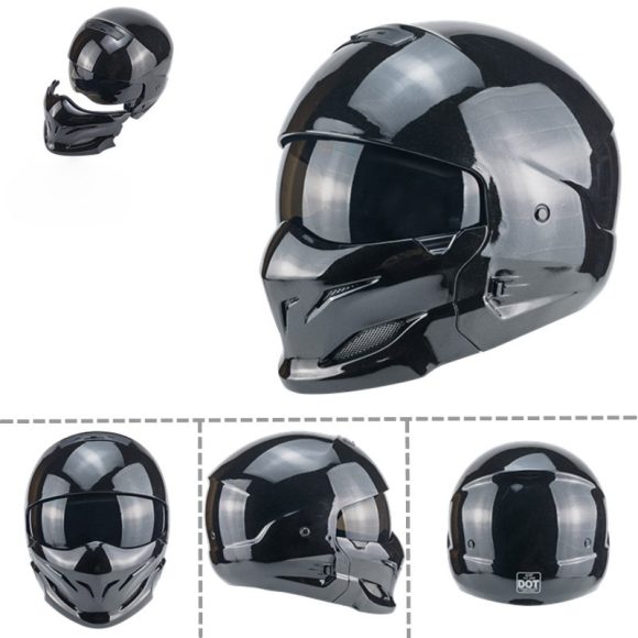 Black Scorpion Helmet Vintage Combo Helmet Half Helm - Image 5