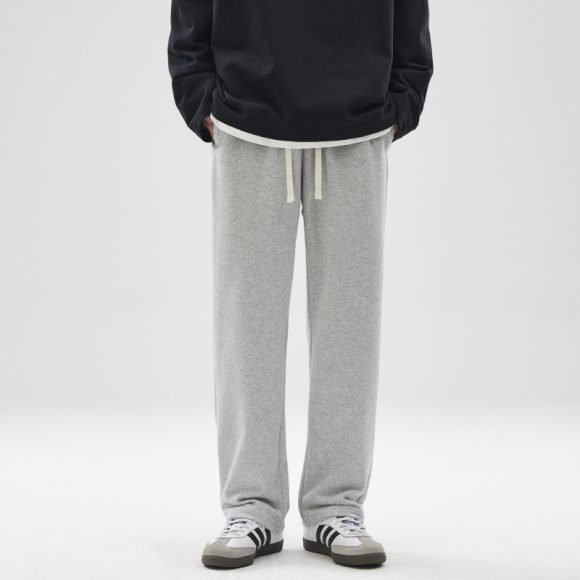 Fashion Brand Draping Effect Straight Gray Sweatpants Men - Image 5