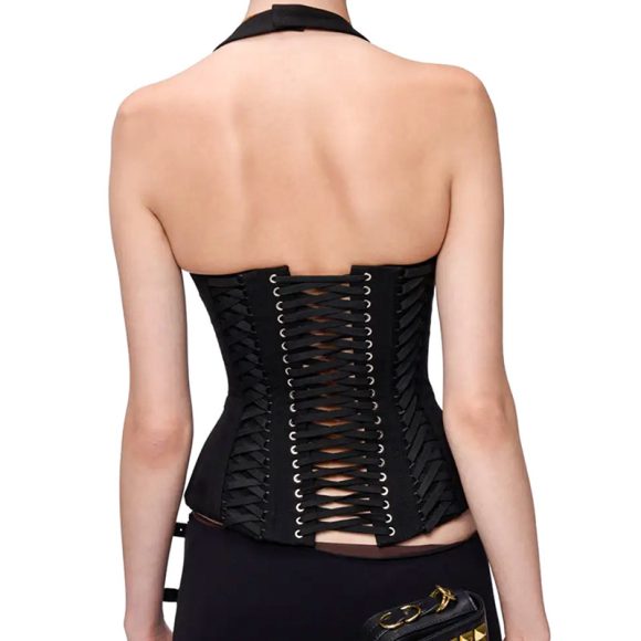 Lace-up Hot Girl Halterneck Vest Deep Sexy Short Top - Image 5
