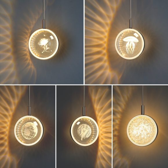 Bedroom Bedside Nordic Interior Carved Earth Bar Jellyfish Crystal Chandelier - Image 2
