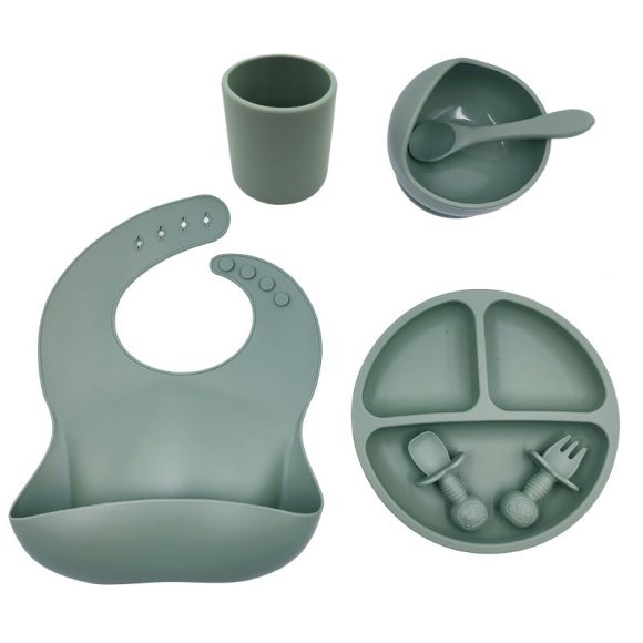 Baby Cutlery Set Silicone Bib Silicone Cup Spoon - Image 9