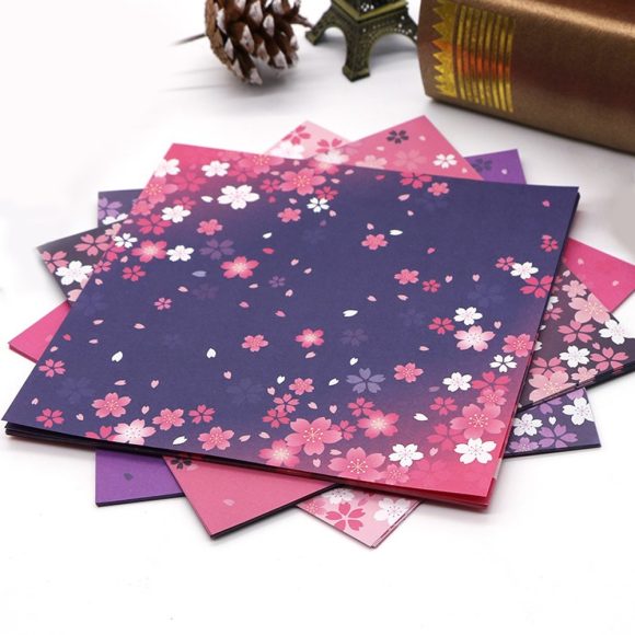 Double-sided Two-color Japanese-style Floral Origami Square Printing Origami - Image 6