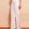 European And American Women's Clothing Sunken Stripe Rib Temperament Split Button Sheath High Waist Skirt - Image 6