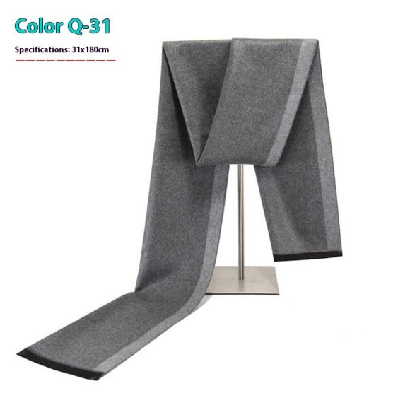 New Men's Winter Warm Cashmere-like Striped Business Scarf For Young People - Image 10