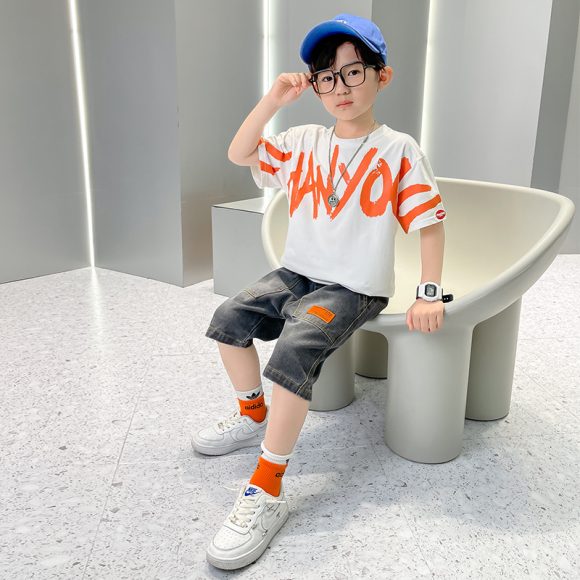 Big Boy's Short Sleeve Suit T-shirt Trendy - Image 5