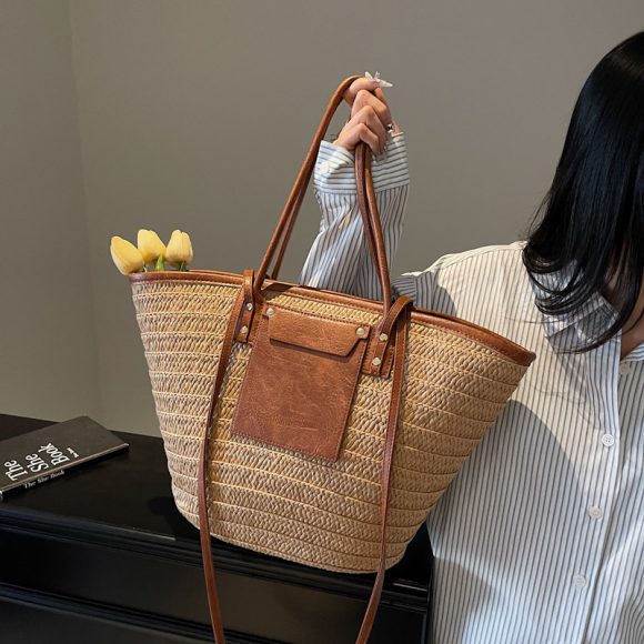 Tote Bag Summer Women's Straw Woven Handbag - Image 7