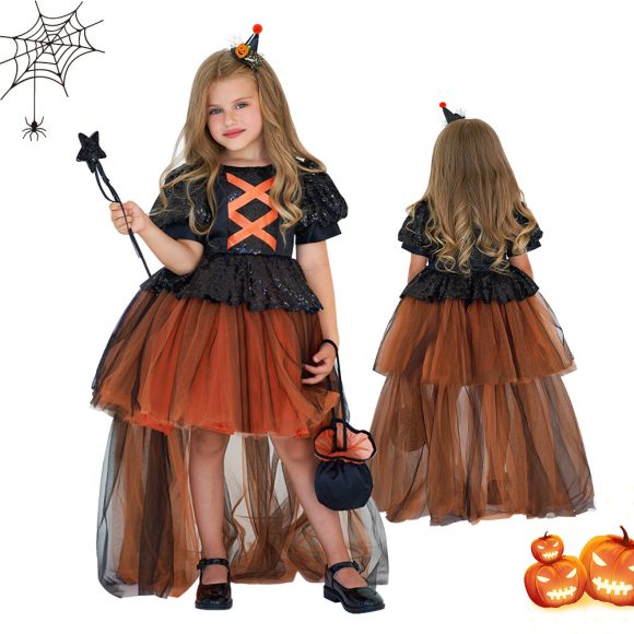 Halloween Girls' Witch Performance Costume Party Dress - Image 5