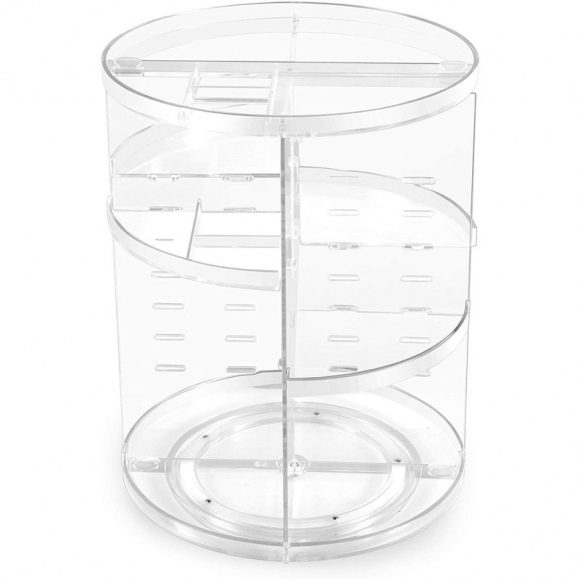 Rotating Cosmetics Storage Rack Table Red Skin Care Products Large Capacity - Image 5