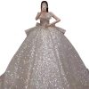 One-shoulder High-quality Long Trailing Heavy Industry Retro Wedding Dress - Image 2