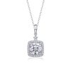 Innocent Mary Luxury Fashion Diamond Pendant Necklace Set With Mosan Diamond Silver Ornaments