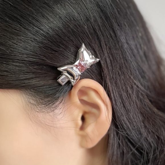 Daydream Series Small Pillow Bowknot Set Diamond Metal Hairpin