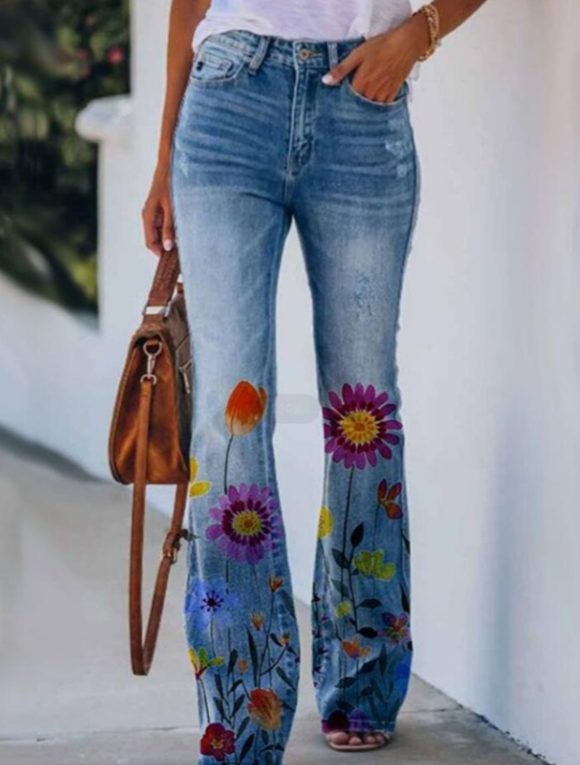 Women's Printed Polyester Jeans - Image 6