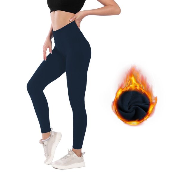 Women's High Waist Belly Contracting Warm Yoga Sports Leggings - Image 5